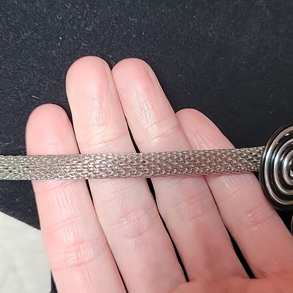 Statement Necklace in Black and Silver - Picture 3 of 6